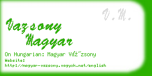 vazsony magyar business card